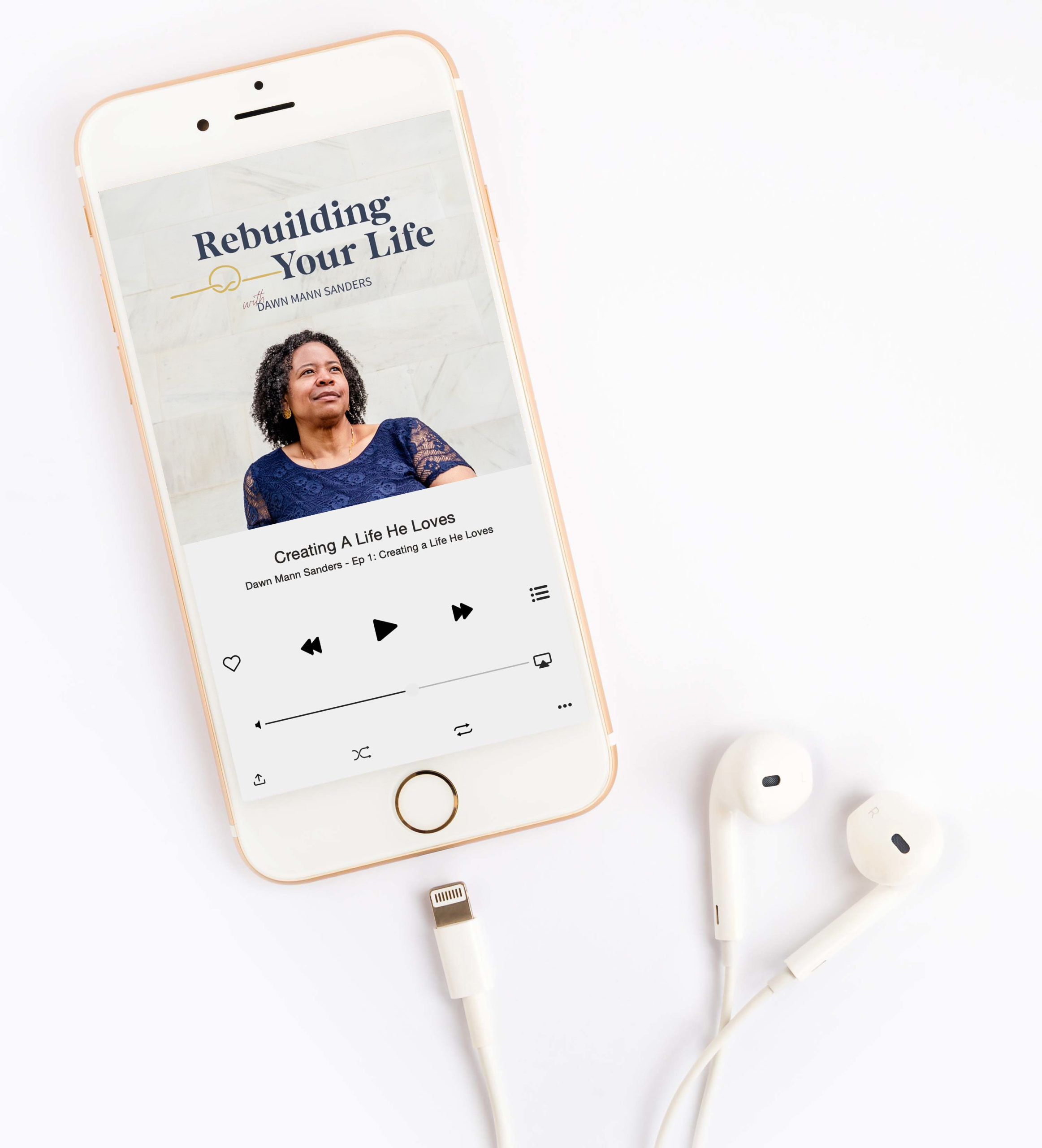 Podcast mockup | Dawn Mann Sanders | Christian Author and Motivational Speaker | Biblical Relationship Advice